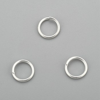 304 Stainless Steel Jump Rings, Open Jump Rings, Silver, 18 Gauge, 8x1mm, Inner Diameter: 6mm