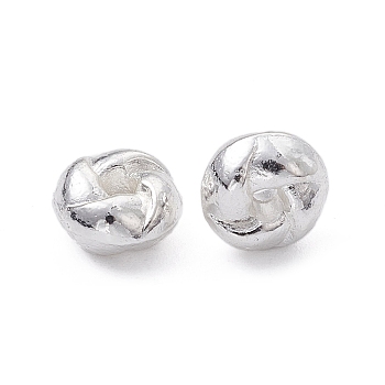 Alloy Spacer Beads, Long-Lasting Plated, Donut Shape, Silver, 7.5x4mm, Hole: 1.2mm