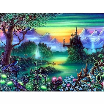 Fancy Fairyland Scenery 5D Diamond Painting Kits for Adult Beginners, DIY Full Round Drill Picture Art, Rhinestone Gem Paint Kits for Home Wall Decor, Colorful, 300x400mm