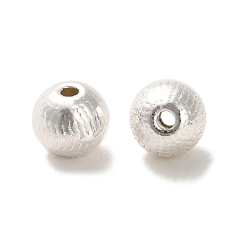 Long-Lasting Plated Alloy Beads, Round, Silver, 6x5mm, Hole: 1.2mm