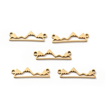 304 Stainless Steel Links Connectors, Mountain, Golden, 5.5x20x1mm, Hole: 1mm