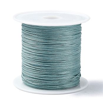 1 Roll Nylon Chinese Knot Cord, Nylon Jewelry Cord for Jewelry Making, Cadet Blue, 0.4mm