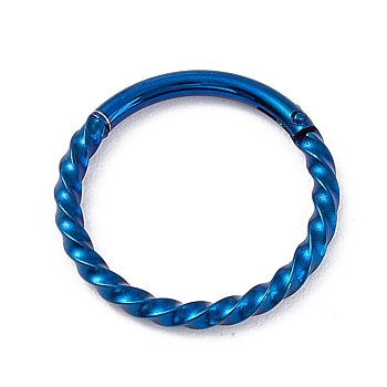Twisted Ring Hoop Earrings for Girl Women, Chunky 304 Stainless Steel Earrings, Blue, 12.7x1.2mm, 16 Gauge(1.3mm)