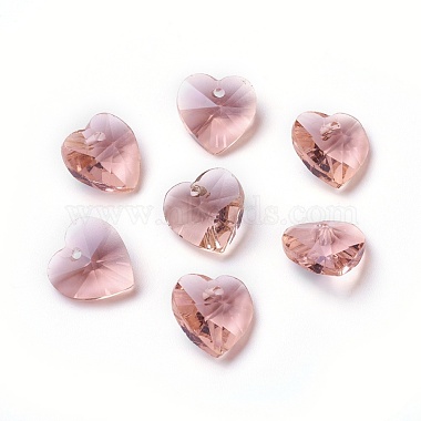 Pink Heart Glass Pendants