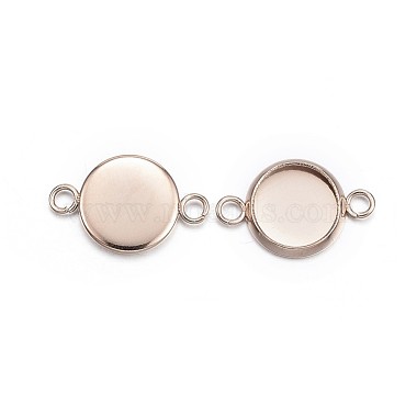 Rose Gold Flat Round Stainless Steel