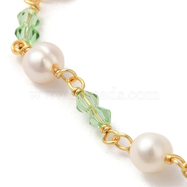 Glalss & Natural Pearl Beaded Bracelets(BJEW-C051-46G)-2
