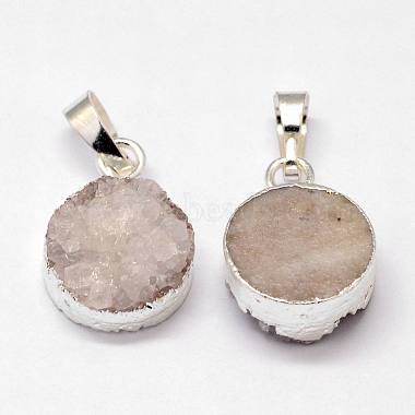 Electroplated Natural & Dyed Druzy Agate Pendants(G-N0167-018B)-2