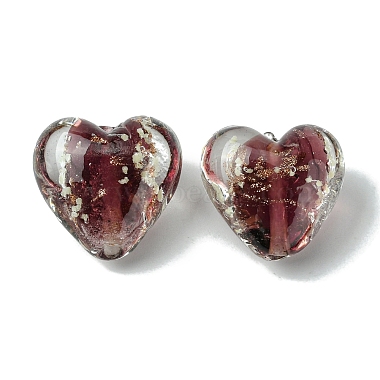 Coconut Brown Heart Lampwork Beads