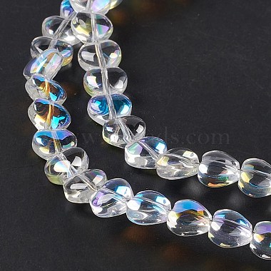 Transparentes perles de verre de galvanoplastie brins(EGLA-E030-01H)-4