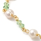 Glalss & Natural Pearl Beaded Bracelets(BJEW-C051-46G)-2