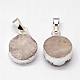 Electroplated Natural & Dyed Druzy Agate Pendants(G-N0167-018B)-2