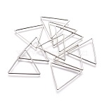 Brass Linking Rings, Triangle, Platinum, 28x31.6x1.2mm(KK-I646-01P)
