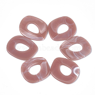 Acrylic Linking Rings, Quick Link Connectors, For Jewelry Chains Making, Imitation Gemstone Style, Rosy Brown, 51.5x45x3.5mm, Hole: 23x16mm, about: 78pcs/500g(OACR-S021-29C)