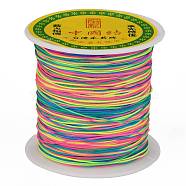 Braided Nylon Thread, Chinese Knotting Cord Beading Cord for Beading Jewelry Making, Colorful, 0.5mm, about 150yards/roll(NWIR-R006-0.5mm-001)
