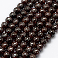 Natural Garnet Beads Strands, Round, 6~7mm, Hole: 1mm, about 60pcs/strand, 15.1 inch(38.5cm)(G-P322-25-6mm)