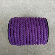 3-Ply Macrame Cotton Cord, Twisted Cotton Rope, for Wall Hanging, Plant Hangers, Crafts and Wedding Decorations, Dark Violet, 12mm, about 21.87~24.05 yards(20~22m)/roll(OCOR-L039-F20)