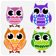 PET Hollow Out Drawing Painting Stencils, for DIY Scrapbook, Photo Album, Owl Pattern, 30x30cm(DIY-WH0391-0244)