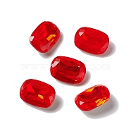 Opal Style K9 Glass Rhinestone Cabochons, Pointed Back & Back Plated, Octagon Rectangle, Ruby, 14x10x5mm(RGLA-J038-01C-117)