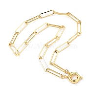 Brass Paperclip Chain Necklaces, with Spring Clasps, Golden, 17.79 inch(45.2cm) (NJEW-JN03066-01)