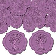 Adhesive Wax Seal Stickers, Envelope Seal Decoration, For Craft Scrapbook DIY Gift, Tree of Life, 30mm, 50pcs(DIY-CP0010-58F)