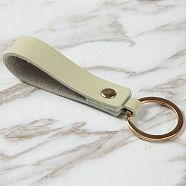 PU Leather Keychain with Iron Belt Loop Clip for Keys, Dark Sea Green, 10.5x3cm(PW23021326916)