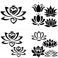 4Pcs 4 Styles PET Waterproof Self-adhesive Car Stickers, Reflective Decals for Car, Motorcycle Decoration, July Lotus, 200x200mm, 1pc/style(DIY-WH0308-225A-030)