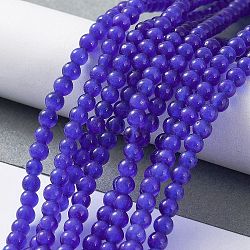 Cat Eye Beads Strands, Round, Blue, 4mm, Hole: 0.7mm, about 100~105pcs/strand, 14.37~14.69 inch(36.5~37.3cm)(CE-F022-4mm-09)