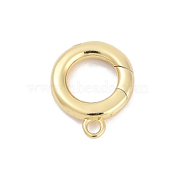 Brass Spring Gate Clasps, Ring, Golden, 16x13.5x2.5mm, Hole: 1.6mm(KK-M311-25G-02)