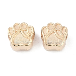 CCB Plastic European Beads, Large Hole Beads, Paw Print, Golden, 10.5x10.5x7.5mm, Hole: 4.5~4.5mm(CCB-D278-23G)