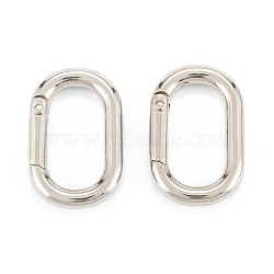 Zinc Alloy Spring Gate Rings, Oval, Platinum, 31x20x4mm, Inner Diameter: 22.5x12mm(PALLOY-L233-07C-P)