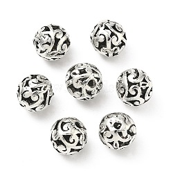 Alloy Filigree Beads, Filigree Ball, Round, Antique Silver, 10mm, Hole: 2mm(X-PALLOY-L118-04)
