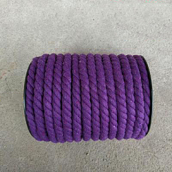 3-Ply Macrame Cotton Cord, Twisted Cotton Rope, for Wall Hanging, Plant Hangers, Crafts and Wedding Decorations, Dark Violet, 12mm, about 21.87~24.05 yards(20~22m)/roll(OCOR-L039-F20)