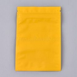 Solid Color Plastic Zip Lock Bags, Resealable Aluminum Foil Pouch, Food Storage Bags, Orange, 15x10cm, Unilateral Thickness: 3.9 Mil(0.1mm)(OPP-P002-B07)