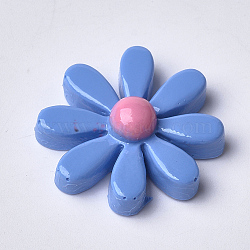 Resin Cabochons, Flower, Cornflower Blue, 29~30x8~9mm(CRES-Q206-16A-02)