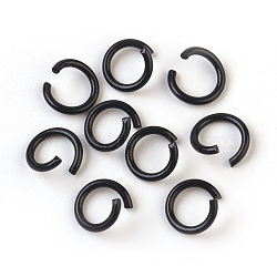 Iron Jump Rings, Open Jump Rings, Black, 17 Gauge, 8~8.5x1.2mm, Inner Diameter: 5~6mm, about 25pcs/5g(X-IFIN-F149-F12)