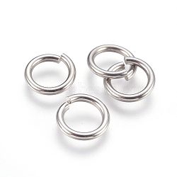 304 Stainless Steel Open Jump Rings, Stainless Steel Color, 12 Gauge, 13x2mm, Inner Diameter: 9mm, 300pcs/bag(STAS-P212-25P-18)