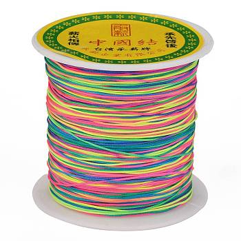 Braided Nylon Thread, Chinese Knotting Cord Beading Cord for Beading Jewelry Making, Colorful, 0.5mm, about 150yards/roll