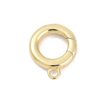 Brass Spring Gate Clasps, Ring, Golden, 16x13.5x2.5mm, Hole: 1.6mm