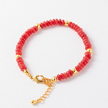 Simple Design Natural Carnelian Beaded Bracelets for Women, 15.75 inch(40cm)