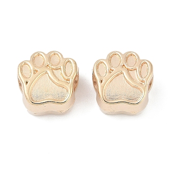 CCB Plastic European Beads, Large Hole Beads, Paw Print, Golden, 10.5x10.5x7.5mm, Hole: 4.5~4.5mm