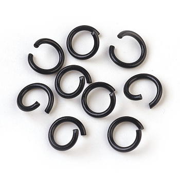 Iron Jump Rings, Open Jump Rings, Black, 17 Gauge, 8~8.5x1.2mm, Inner Diameter: 5~6mm, about 25pcs/5g
