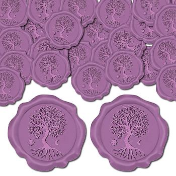 Adhesive Wax Seal Stickers, Envelope Seal Decoration, For Craft Scrapbook DIY Gift, Tree of Life, 30mm, 50pcs