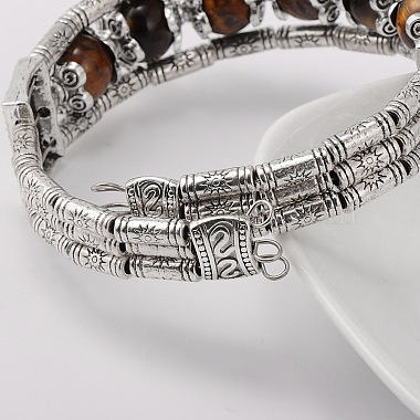 Tibetan Style Antique Silver Alloy Gemstone Bracelets(BJEW-JB01649)-4
