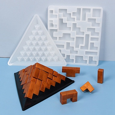 Moules en silicone puzzle pyramide(DIY-F110-01)-2