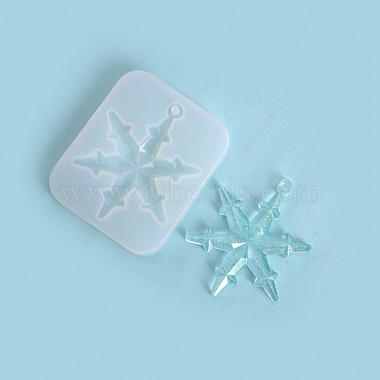 Thème de noël bricolage pendentif flocon de neige moules en silicone(DIY-F114-29)-6