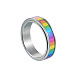 Rainbow Color Pride Flag Enamel Rectangle Rotating Ring(RABO-PW0001-038A)-1