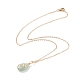 Ожерелье с каплевидным кулоном из натурального зеленого авантюрина(NJEW-JN03900-02)-1