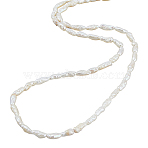 1 Strand Natural Cultured Freshwater Pearl Beads Strands, Baroque Keshi Pearl, Stick, Creamy White, 2.5~10.5x1.5~3x1.5~3mm, Hole: 0.5mm, about 47~72pcs/strand, 13.78~14.17 inch(35~36cm)(PEAR-HS0001-28)