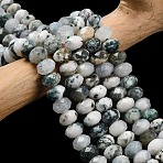 Natural Tree Agate Beads Strands, Faceted, Rondelle, 8x5.5mm, Hole: 1.2mm, about 69pcs/strand, 15.16''(38.5cm)(G-Z111-A46)