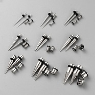 Beebeecraft 1Set 304 Stainless Steel Ear Plugs Gauges, Tunnel Ear Expander for Men and Women, Stainless Steel Color, 34.5x6mm(EJEW-BBC0001-70A)